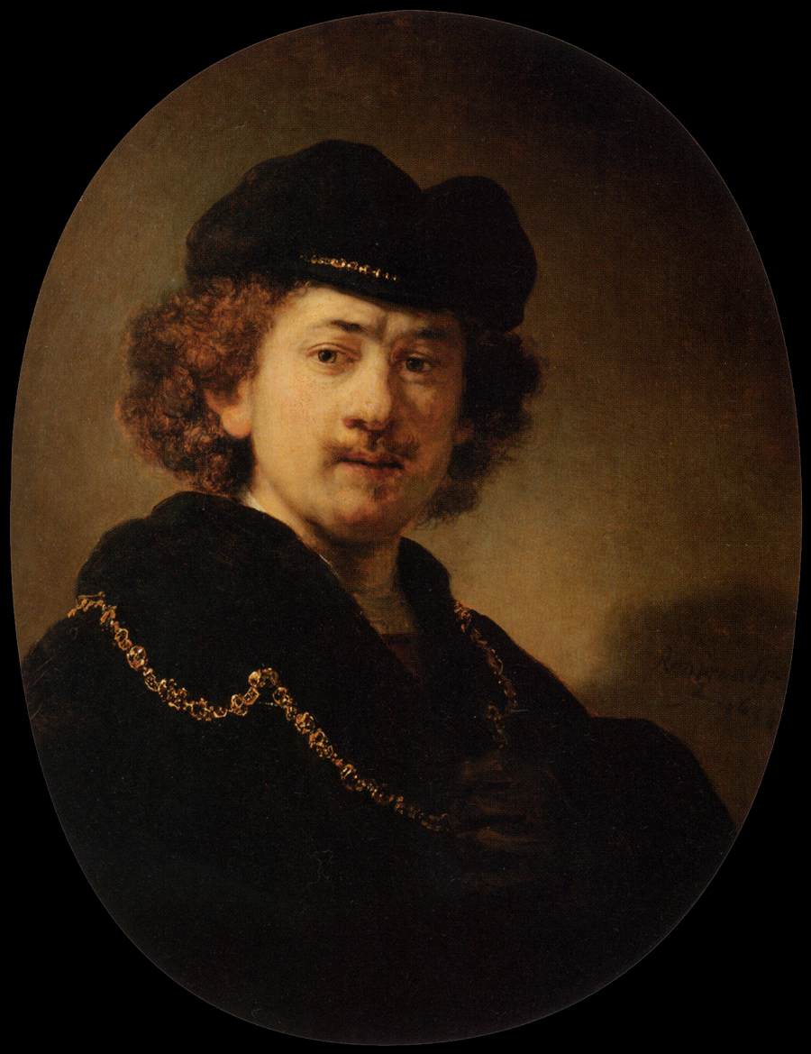 Rembrandt Self Portrait Wearing a Toque and a Gold Chain WGA19210