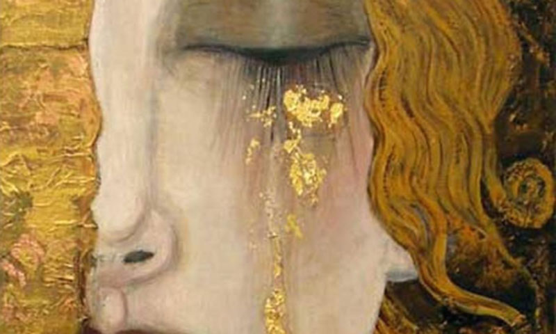 πίνακας του Κλιμ που απεικονίζει τα χρυσά δάκρυα μιας γυναίκας