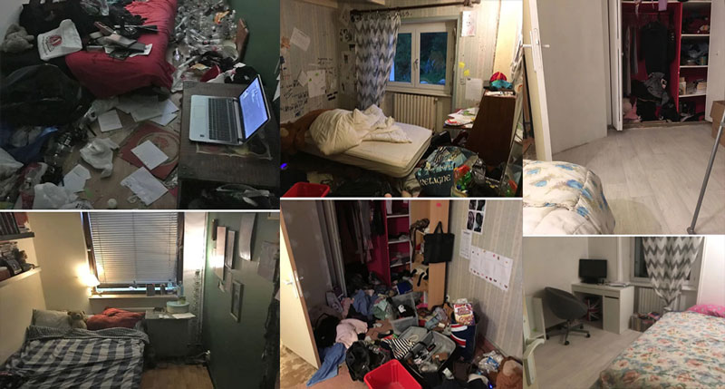 Φωτογραφίες πριν και μετά από υπνοδωμάτια ανθρώπων με κατάθλιψη