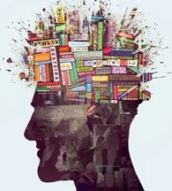 εικόνα κεφαλιού με εγκέφαλο φτιαγμένο από βιβλία