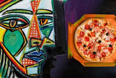 πίνακας του Πικάσο και μια εικόνα πίτσας