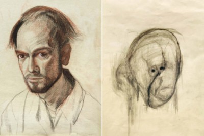 2 αυτοπροσωπίες ενός καλλιτέχνη με Αλτσχάιμερ