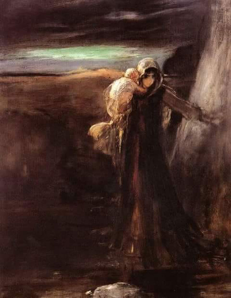 πίνακας του Νικόλαου Γύζη ''Φυγή μετά την καταστροφή''